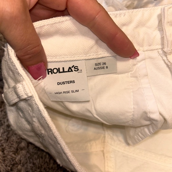 Rolla's Duster Shorts High Rise Slim Layla White Size 26 - Picture 8 of 8